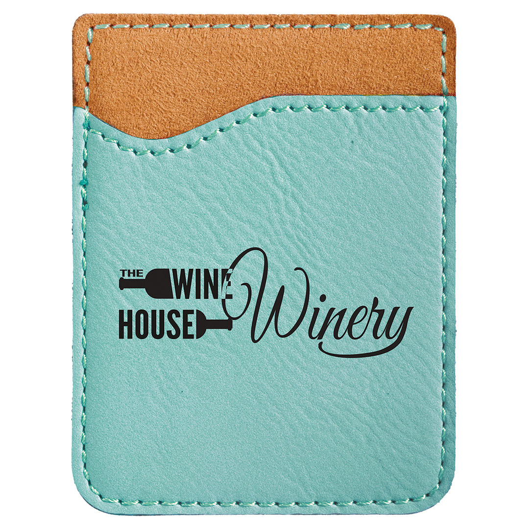 Leatherette phone wallet in Teal
