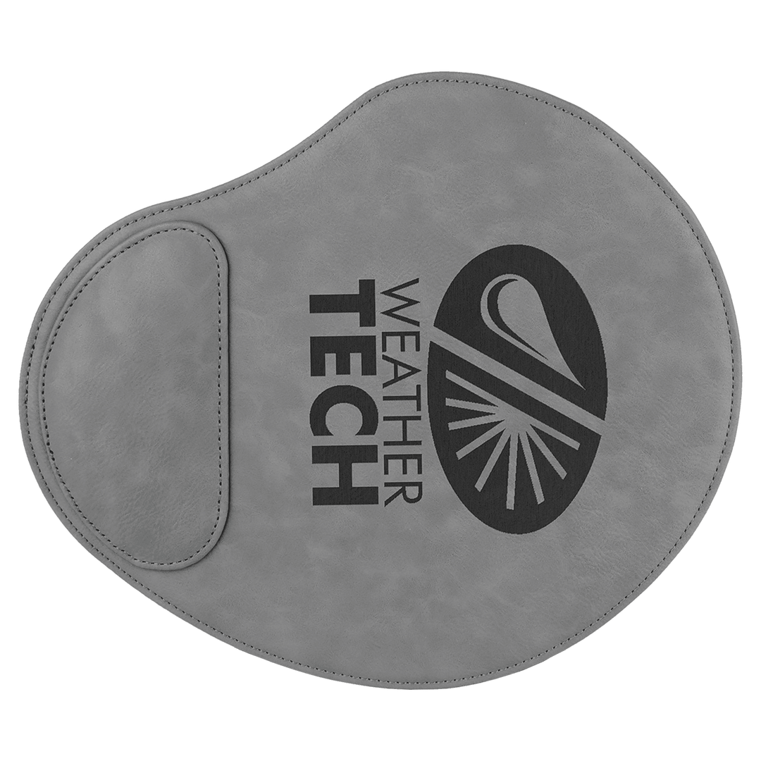 Engraved Leatherette Mouse Pad with Logo in Gray