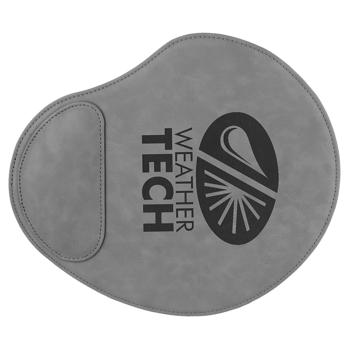Engraved Leatherette Mouse Pad with Logo in Gray