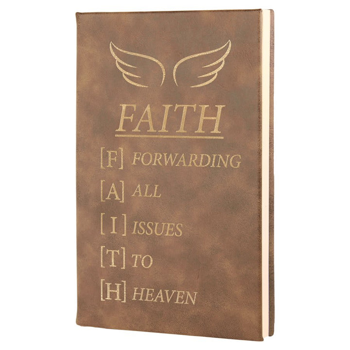 5 1/4" x 8 1/4" Rustic/Gold Laserable Leatherette Journal with Lined Notepad