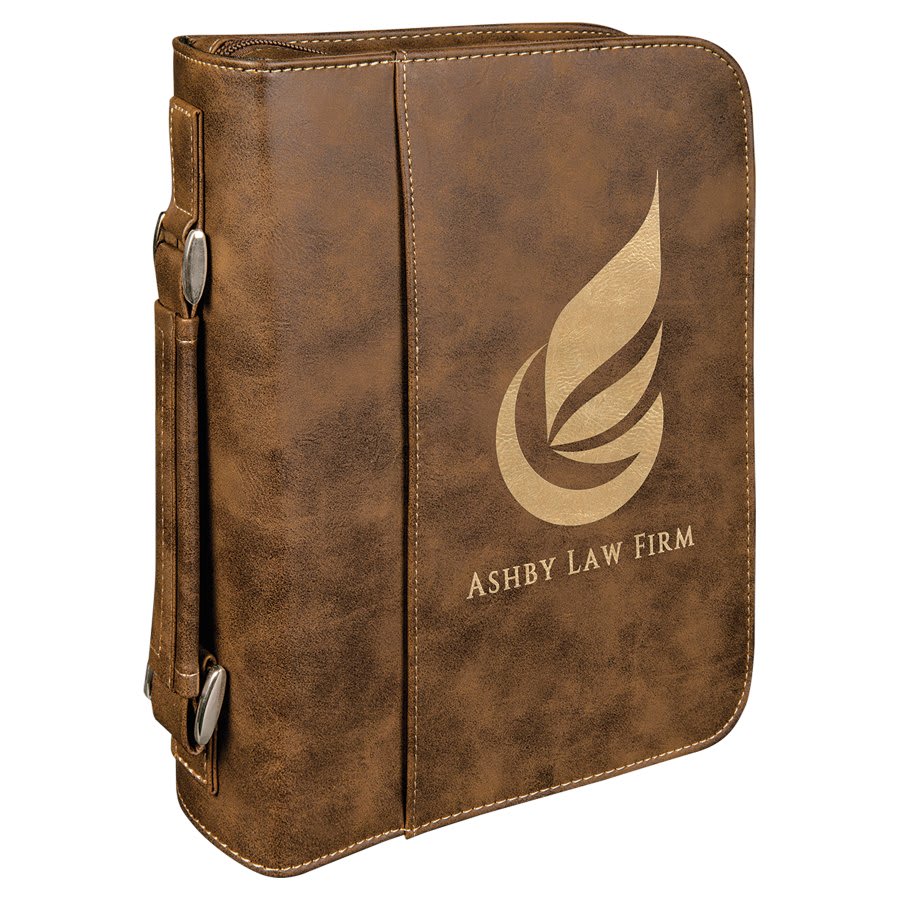 Personalized Leatherette Bible Cover in 7 1/2" x 10 3/4" / Rustic/Gold