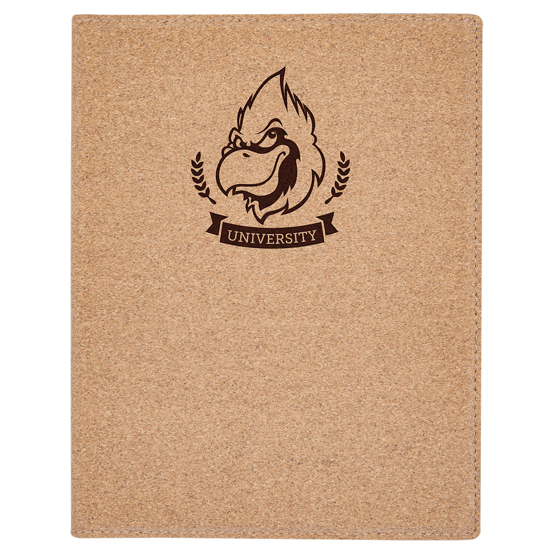 7" x 9" Small Cork Portfolio with Notepad