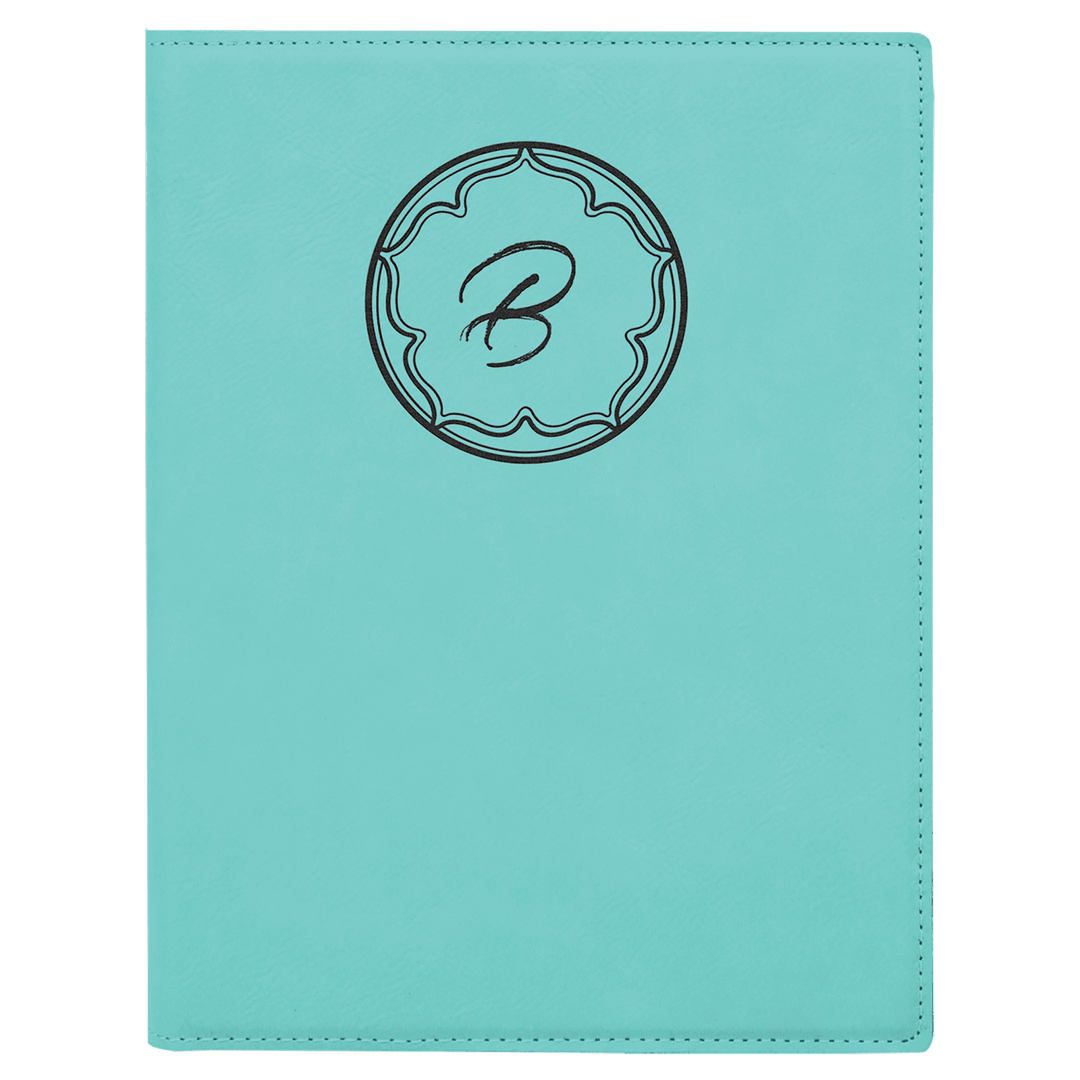 Teal 7" x 9" Laserable Leatherette Small Portfolio with Notepad