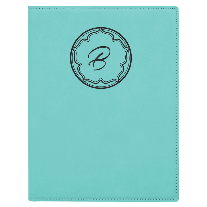 Teal 7" x 9" Laserable Leatherette Small Portfolio with Notepad