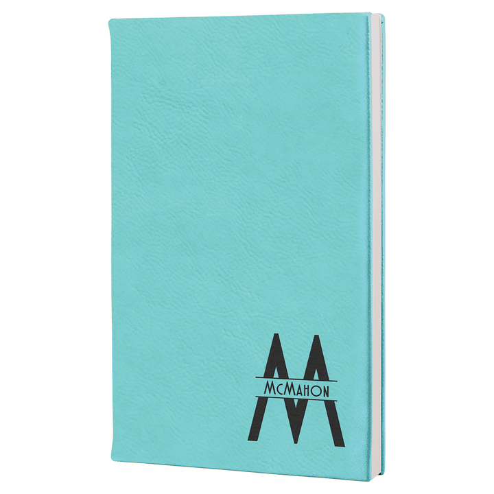 Teal 5 1/4" x 8 1/4" Laserable Leatherette Journal with Lined Notepad