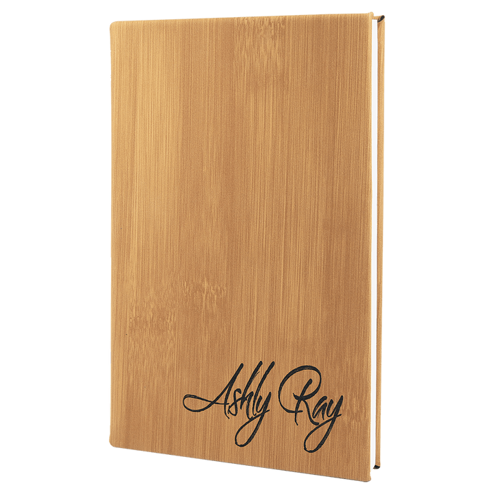 Bamboo 5 1/4" x 8 1/4" Laserable Leatherette Journal with Lined Notepad