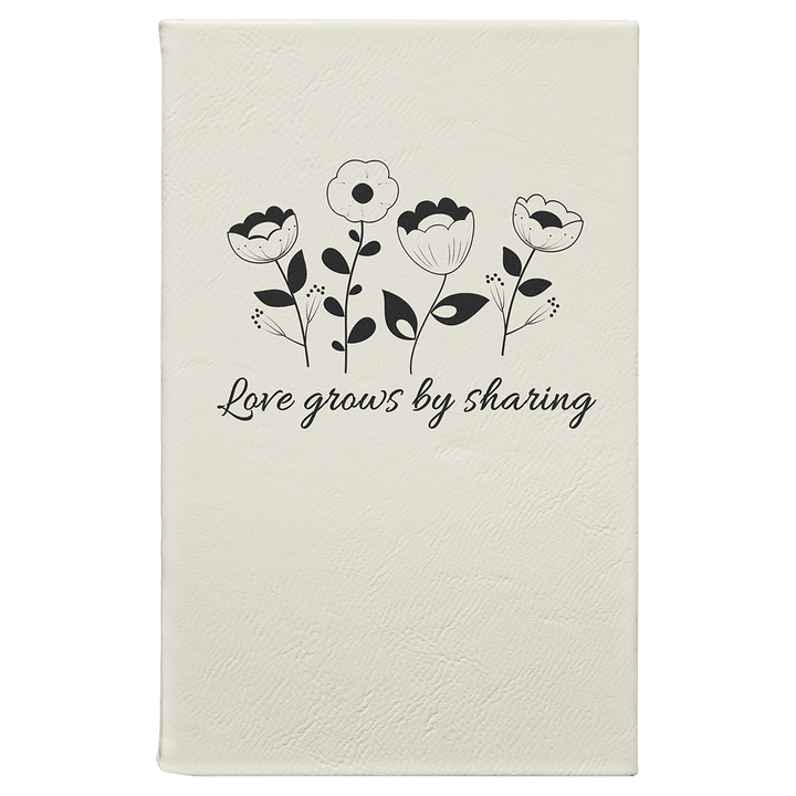 White/Black 5 1/4" x 8 1/4" Laserable Leatherette Journal with Lined Notepad