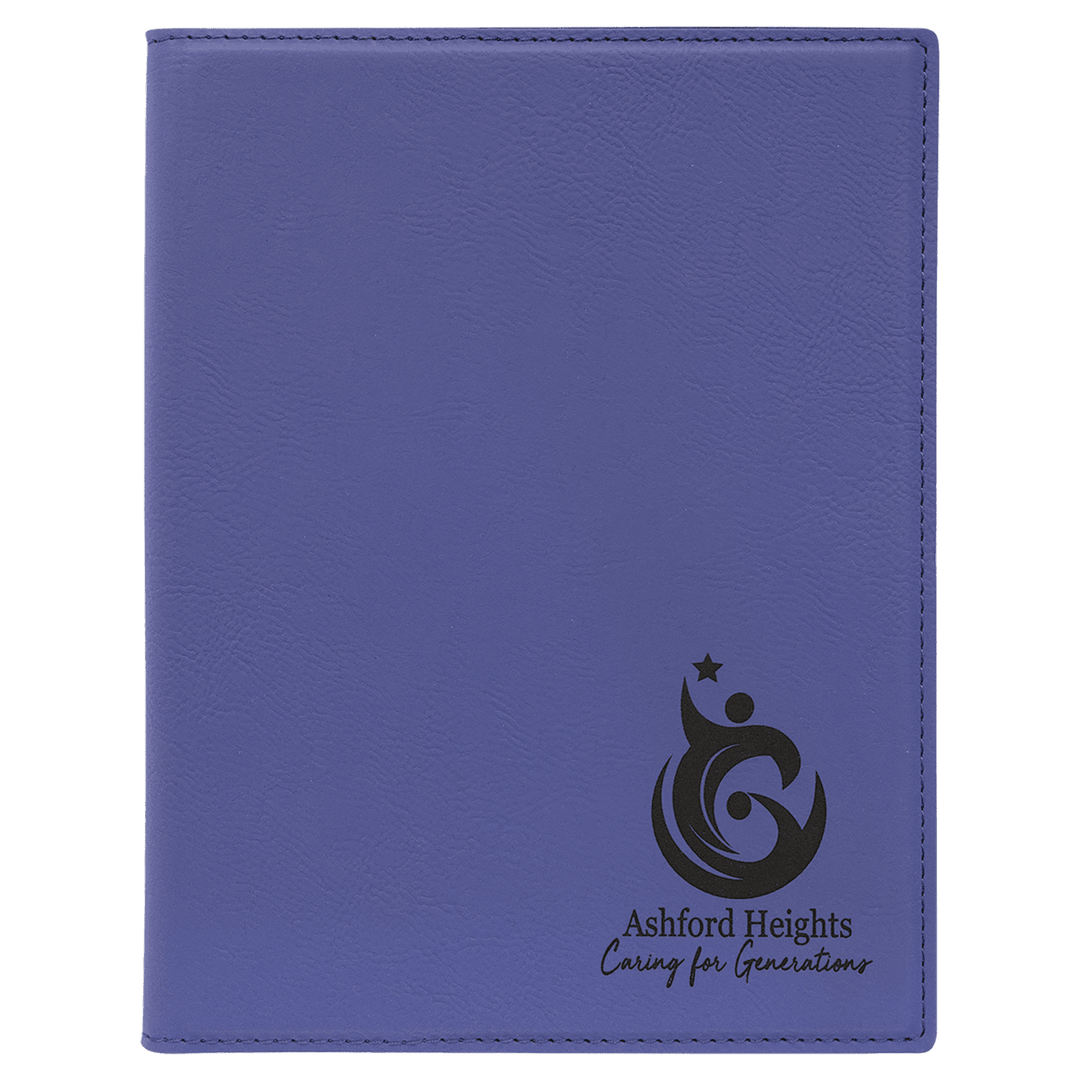 Purple 7" x 9" Laserable Leatherette Small Portfolio with Notepad