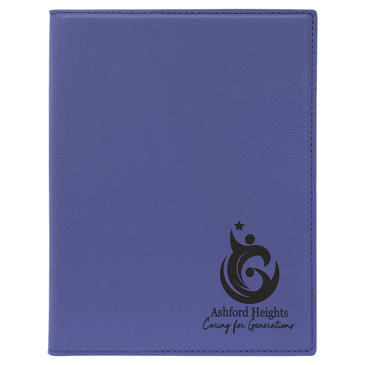 Purple 7" x 9" Laserable Leatherette Small Portfolio with Notepad