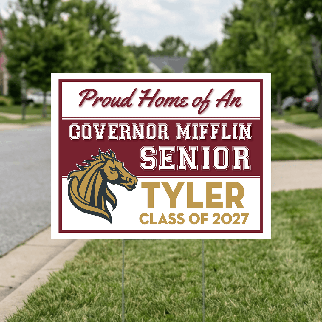 Governor Mifflin senior yard sign