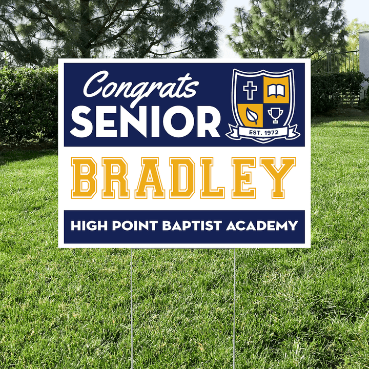 High Point senior yard sign