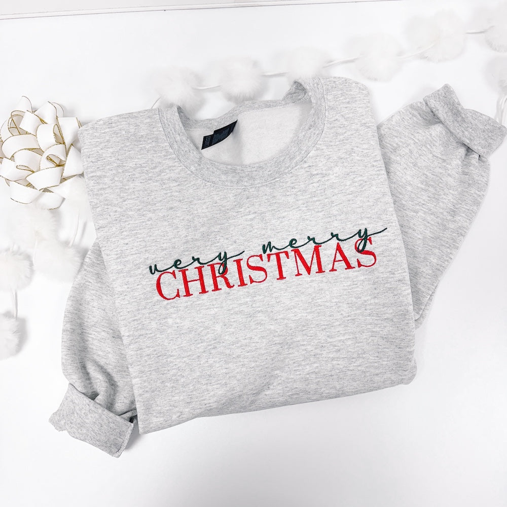 Very Merry Christmas Embroidered Sweatshirt