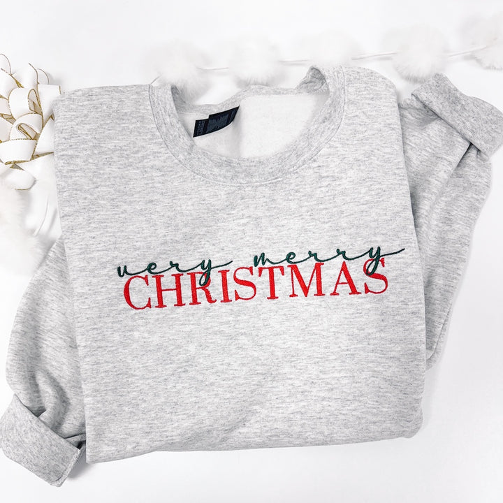 Very Merry Christmas Embroidered Sweatshirt