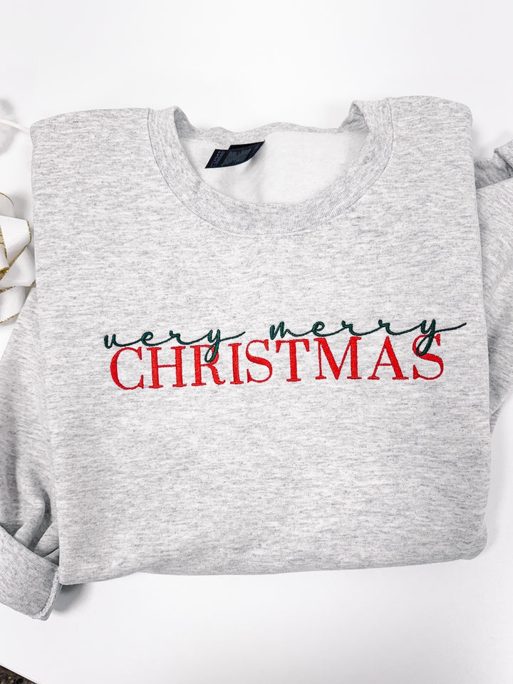 Very Merry Christmas Embroidered Sweatshirt