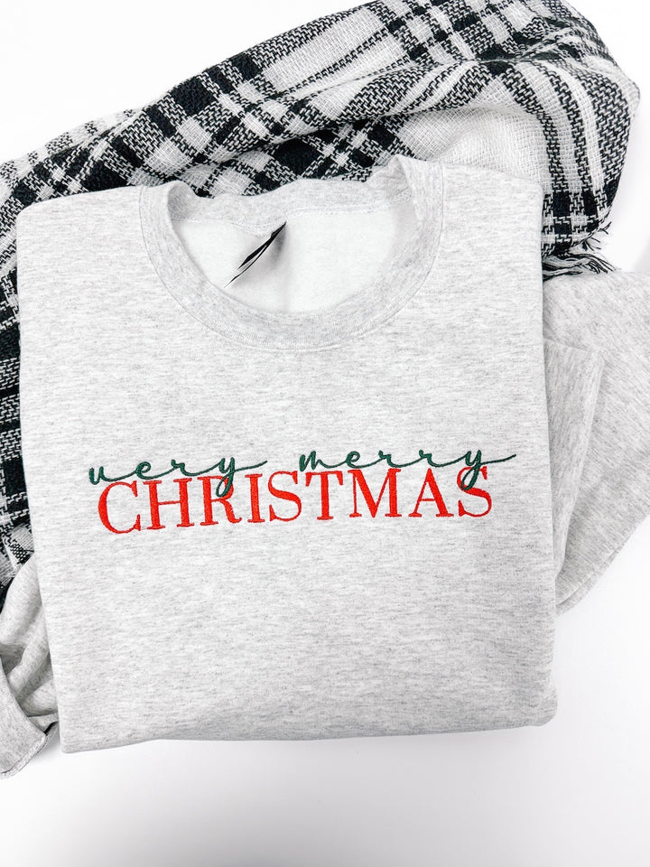 Very Merry Christmas Embroidered Sweatshirt