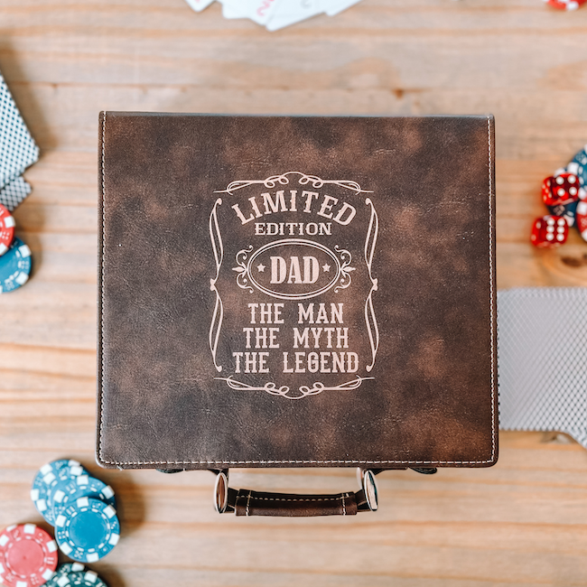 Personalized Poker Set for Dad - Barn Street Designs
