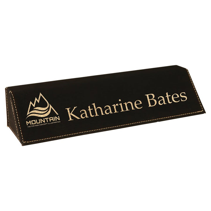Engraved Desk Name Plate in 8 1/2" / Black/Gold