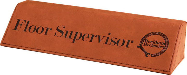 Engraved Desk Name Plate in 8 1/2" / Rawhide