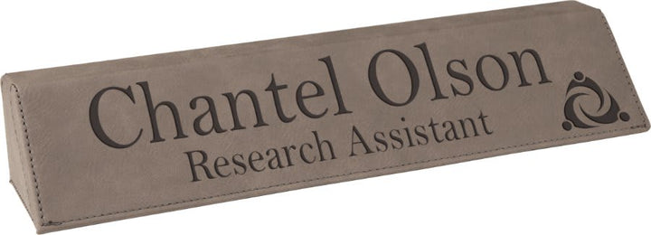 Engraved Desk Name Plate in 10 1/2" / Gray