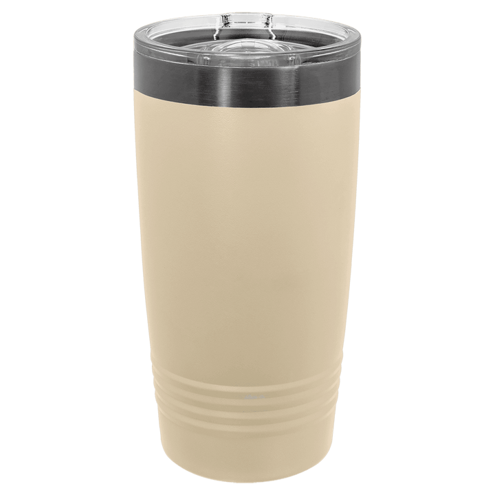 Warm Sand 20 oz tumbler with dark rim