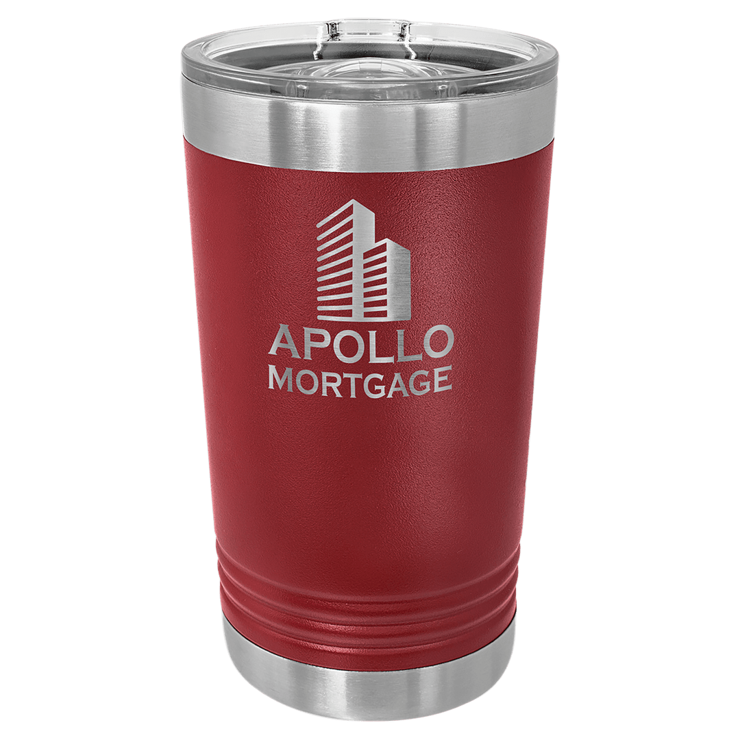 Polar Camel 16 oz pint tumbler in Maroon