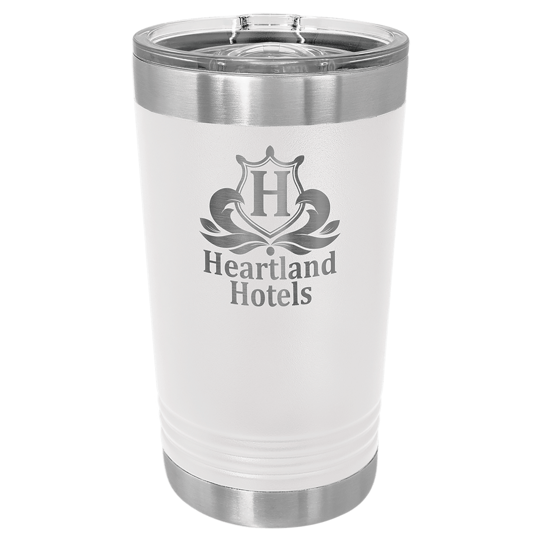 Polar Camel 16 oz pint tumbler in White