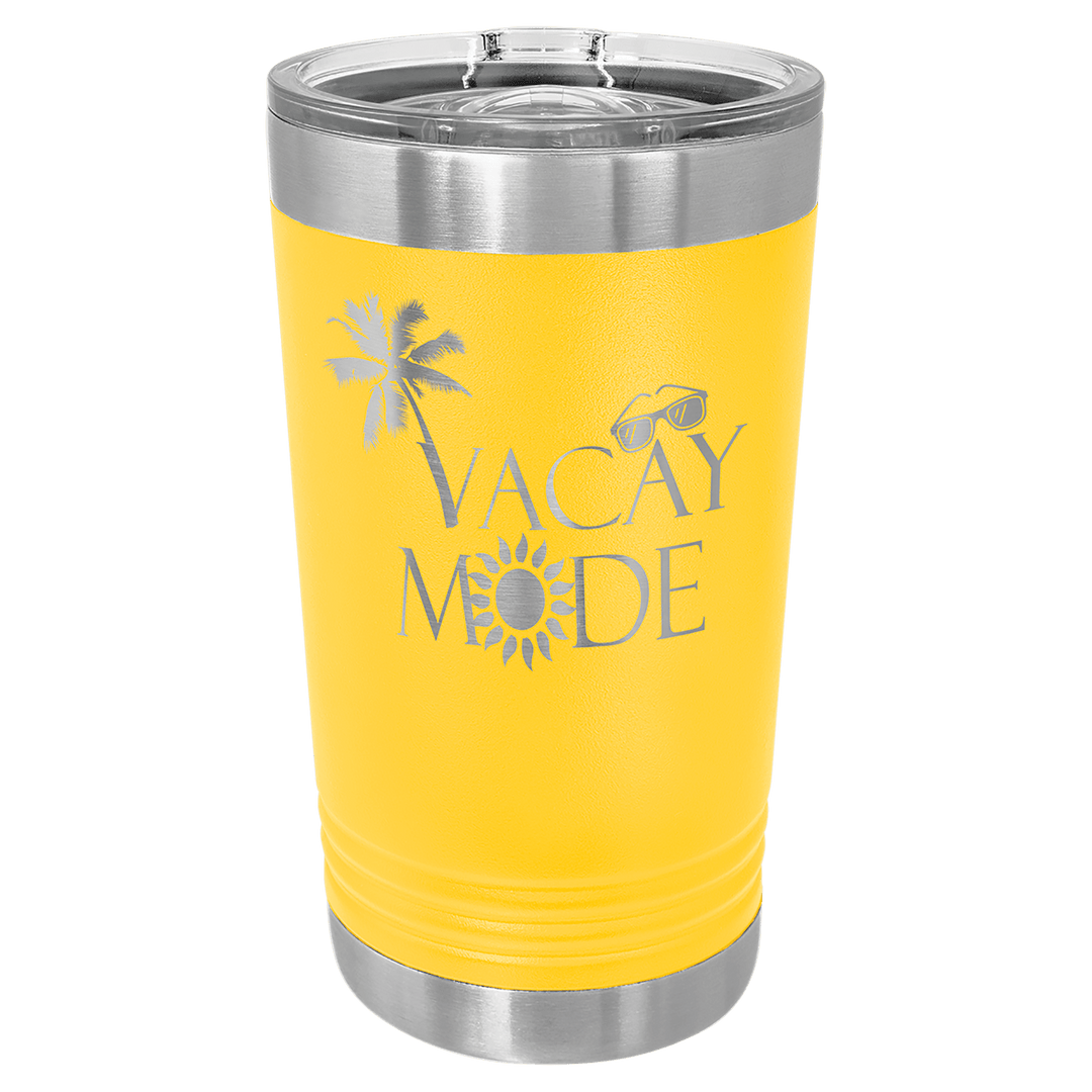Polar Camel 16 oz pint tumbler in Yellow
