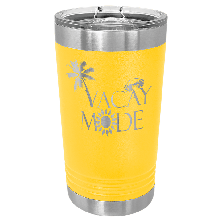 Polar Camel 16 oz pint tumbler in Yellow
