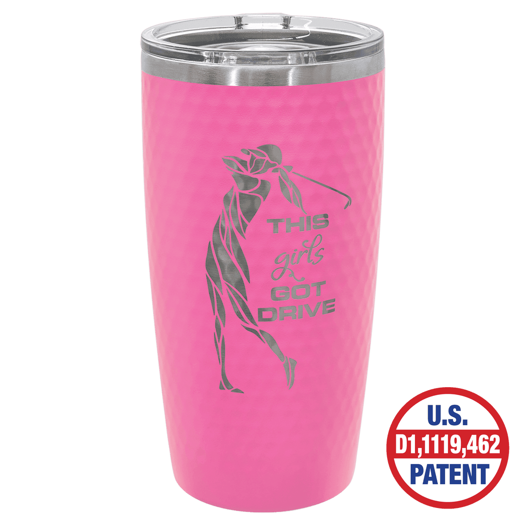 Polar Camel 20 oz golf ball dimple tumbler in Pink