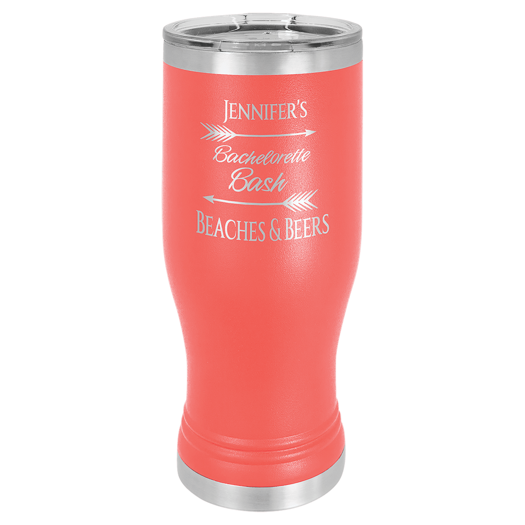Polar Camel 20 oz pilsner tumbler in Coral