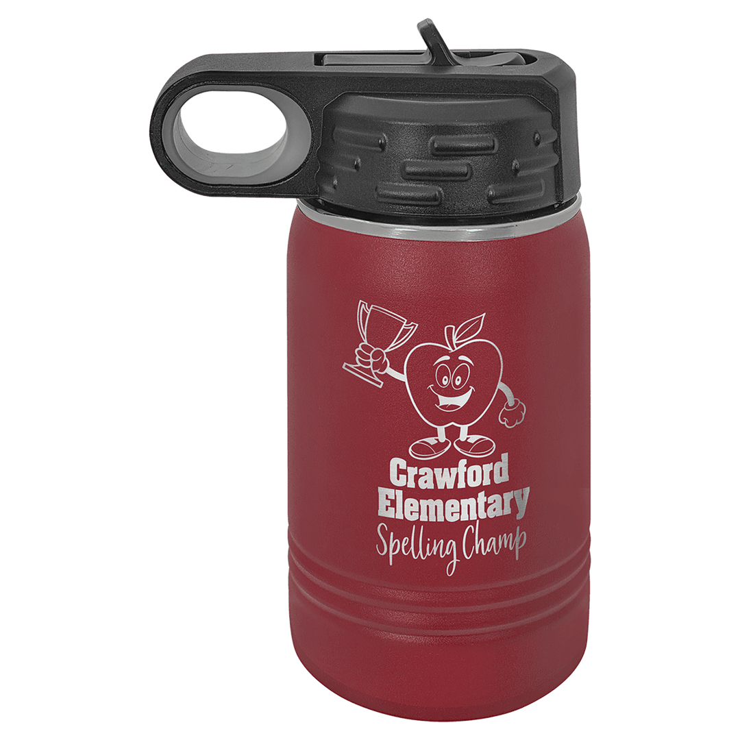 Polar Camel 12 oz water bottle in Maroon