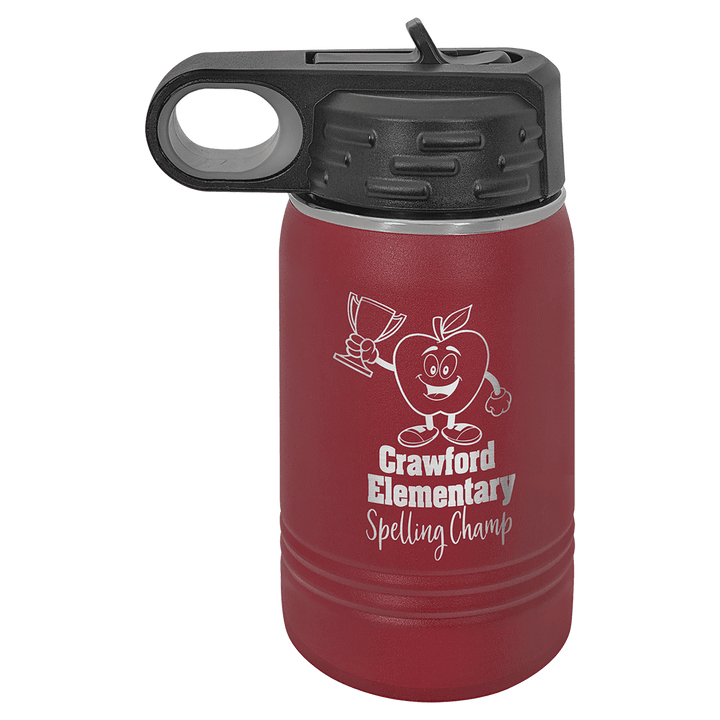 Polar Camel 12 oz water bottle in Maroon