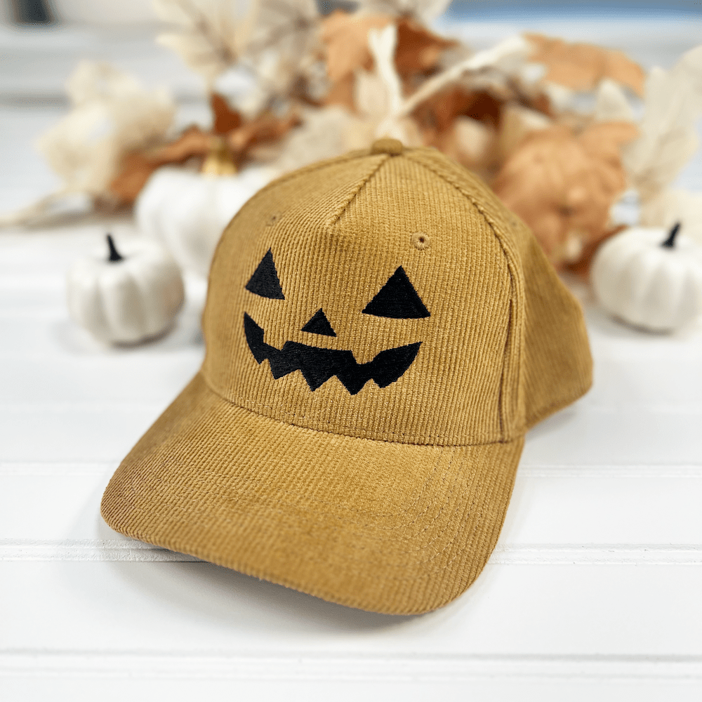 Halloween Jack O'Lantern Corduroy Trucker Hat