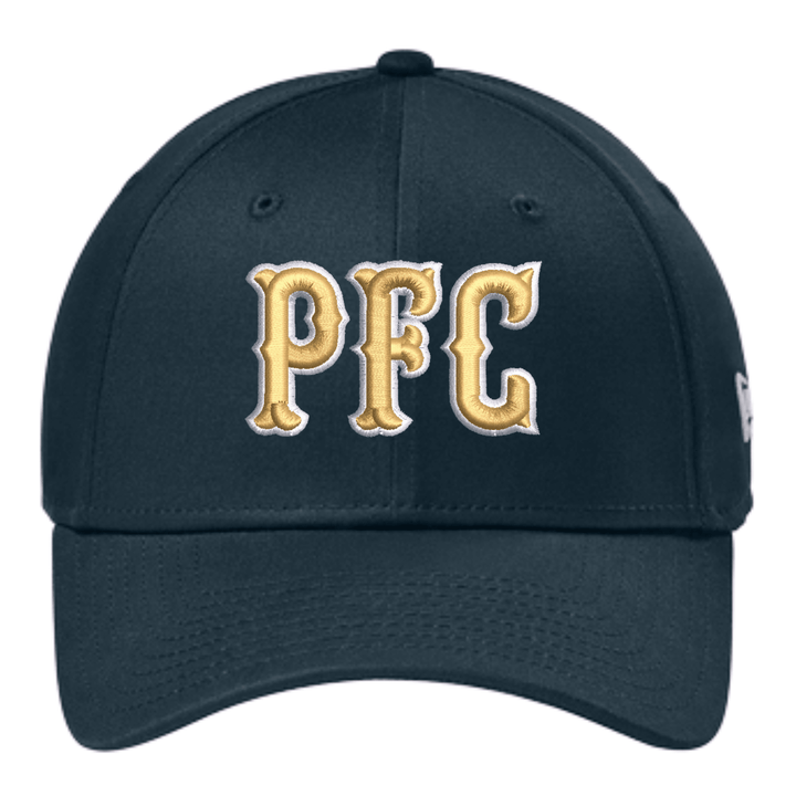 Deep navy New Era NE1000 stretch fit cap with embroidered fire department letters in Boston block font across the front