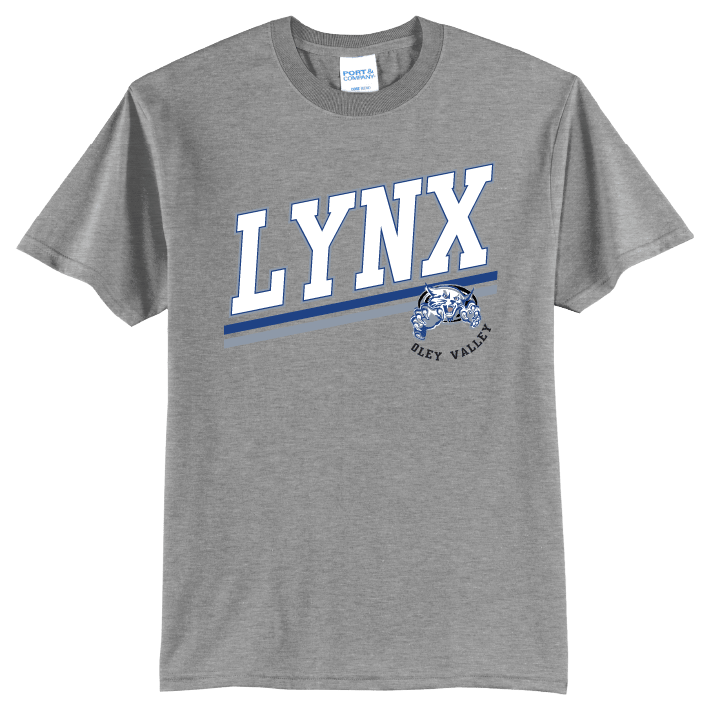Oley Valley Lynx Varsity Stripe T-Shirt | School Spirit Tee