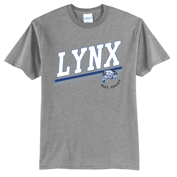 Oley Valley Lynx Varsity Stripe T-Shirt | School Spirit Tee