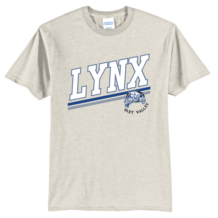 Oley Valley Lynx Varsity Stripe T-Shirt | School Spirit Tee