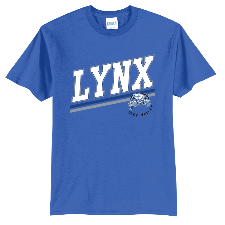 Oley Valley Lynx Varsity Stripe T-Shirt | School Spirit Tee