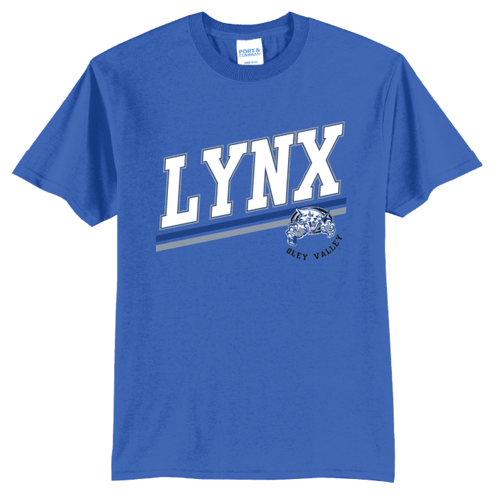Oley Valley Lynx Varsity Stripe T-Shirt | School Spirit Tee