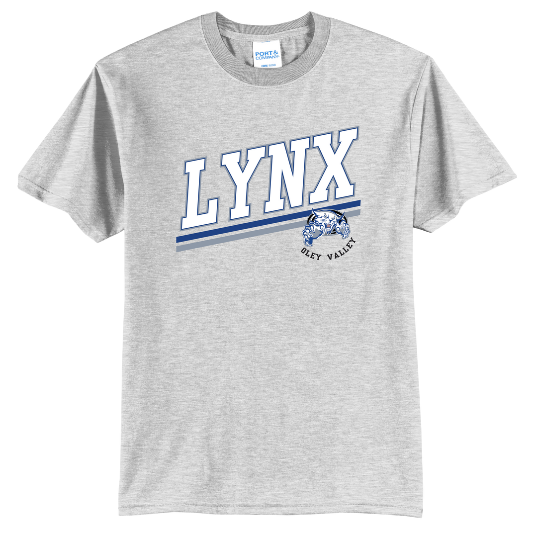 Oley Valley Lynx Varsity Stripe T-Shirt | School Spirit Tee