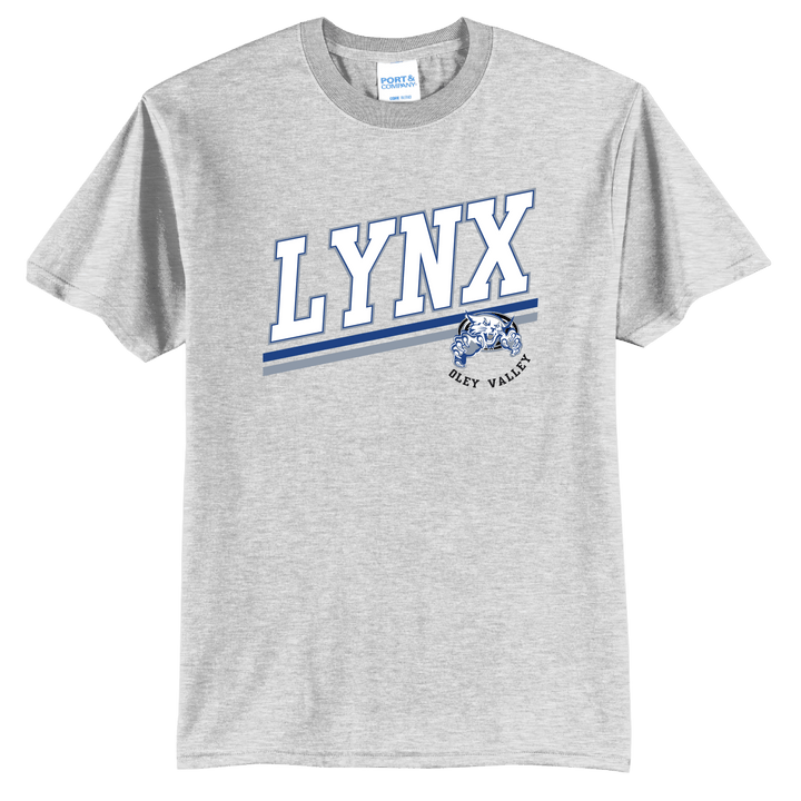 Oley Valley Lynx Varsity Stripe T-Shirt | School Spirit Tee