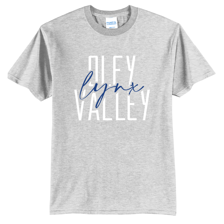 Oley Valley Lynx Tee | Modern Stacked Type School Spirit Shirt