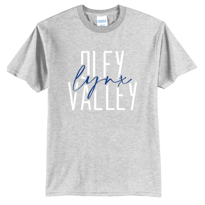 Oley Valley Lynx Tee | Modern Stacked Type School Spirit Shirt
