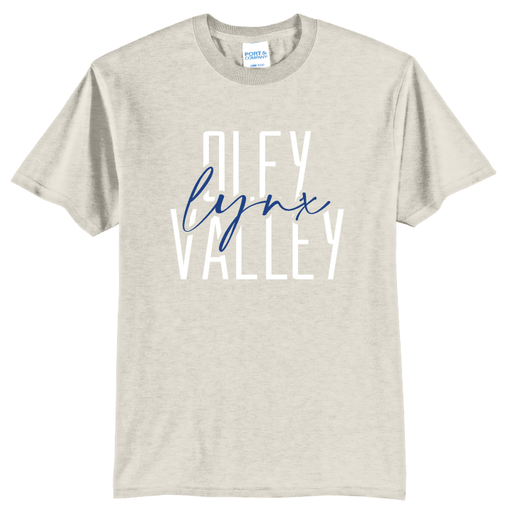Oley Valley Lynx Tee | Modern Stacked Type School Spirit Shirt