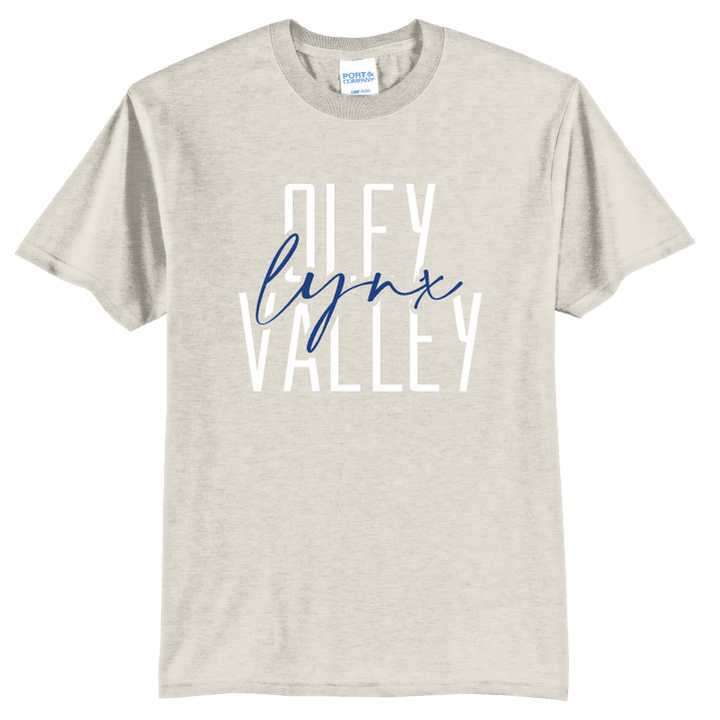 Oley Valley Lynx Tee | Modern Stacked Type School Spirit Shirt