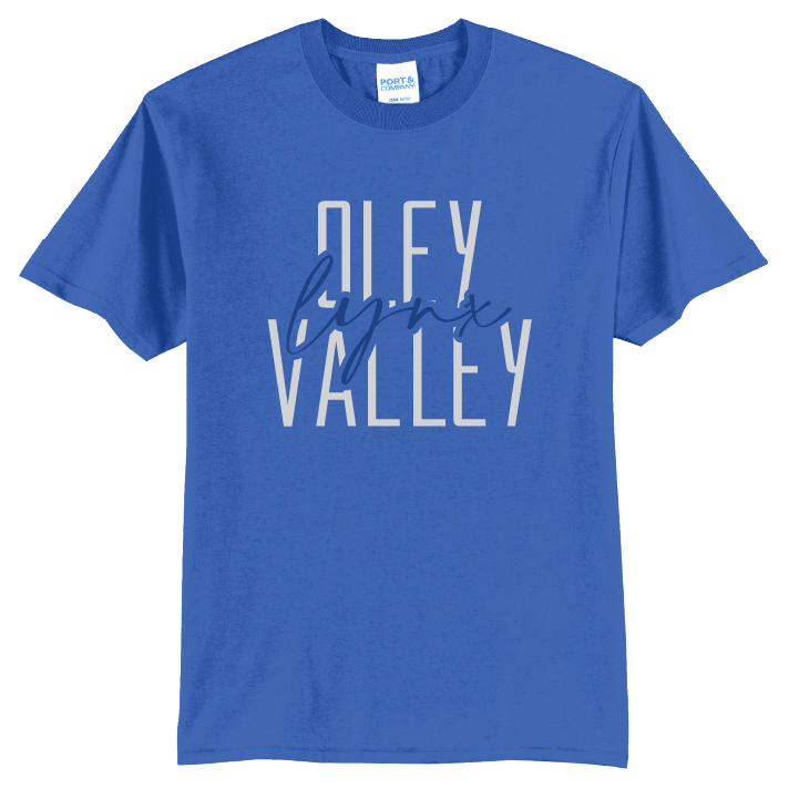 Oley Valley Lynx Tee | Modern Stacked Type School Spirit Shirt