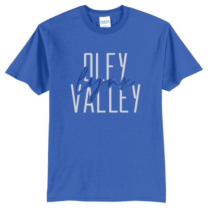 Oley Valley Lynx Tee | Modern Stacked Type School Spirit Shirt