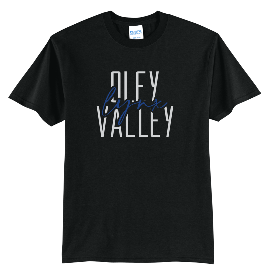 Oley Valley Lynx Tee | Modern Stacked Type School Spirit Shirt