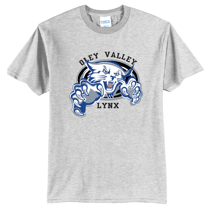 Oley Valley Lynx Script T-Shirt | Varsity Monogram Spirit Tee