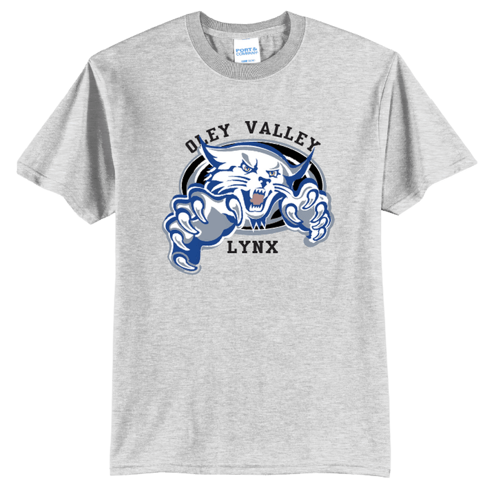 Oley Valley Lynx Script T-Shirt | Varsity Monogram Spirit Tee